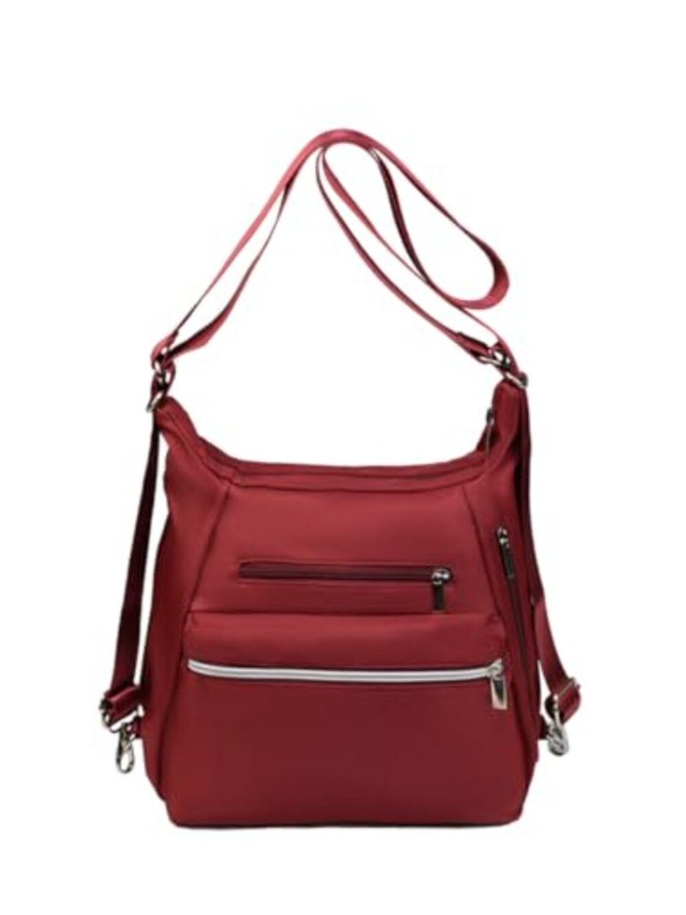 Nylon Convertible Crossbody Shoulder Bag Multi-Pocket Backpack Purse